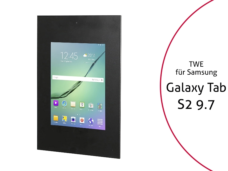 TabLines TWE020B Tablet Wandeinbau für Samsung Tab S2 9.7 DS, schwarz