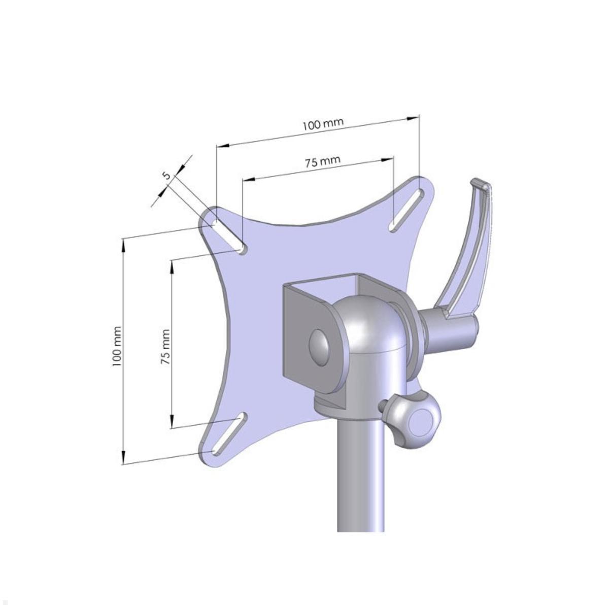 MonLines MTH299B Para 4+4 Monitor Tischhalter Standfuß bis 32 Zoll, schwarz, Zeichnung VESA Aufnahme