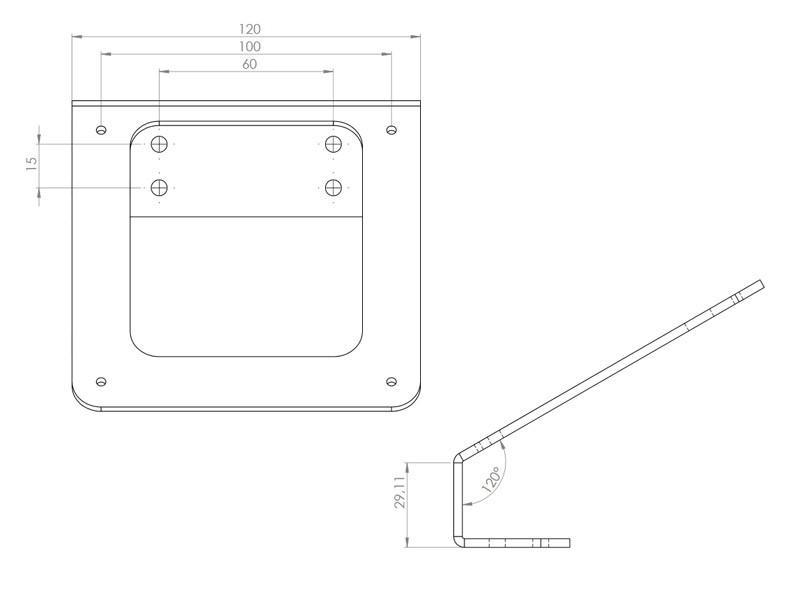 TabLines TWH001B Tablet Wandhalterung Maße