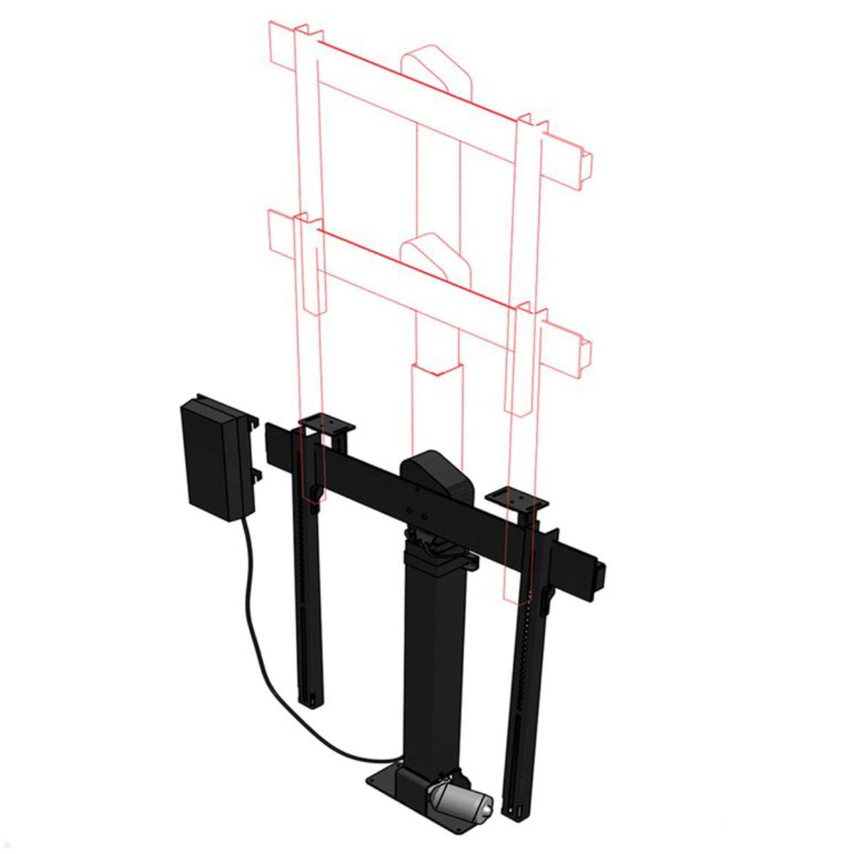 MonLines MLS017B TV Lift bis 50 Zoll, drehbar 90L / 225R, automatische Klappe, höhenverstellbar