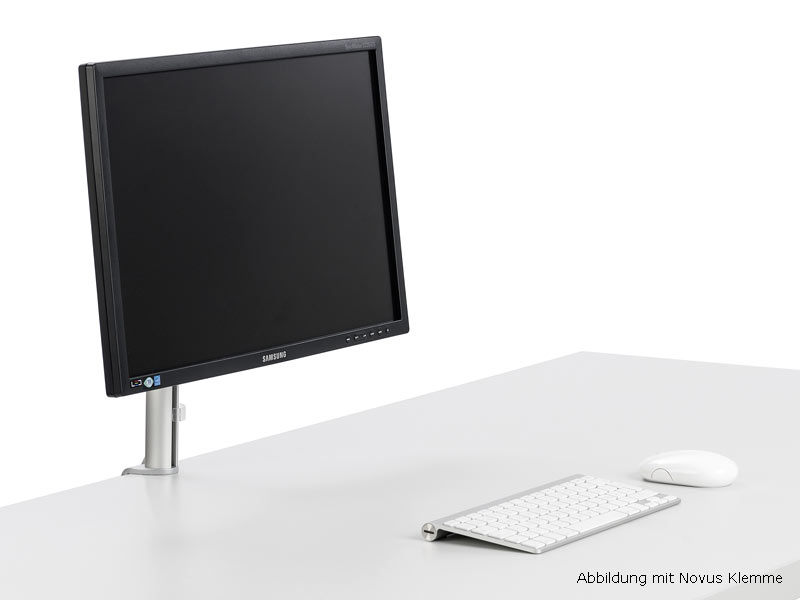 Novus MY one S Monitorhalter mit Systemschiene (910+1069+000), Abbildung mit Klemme