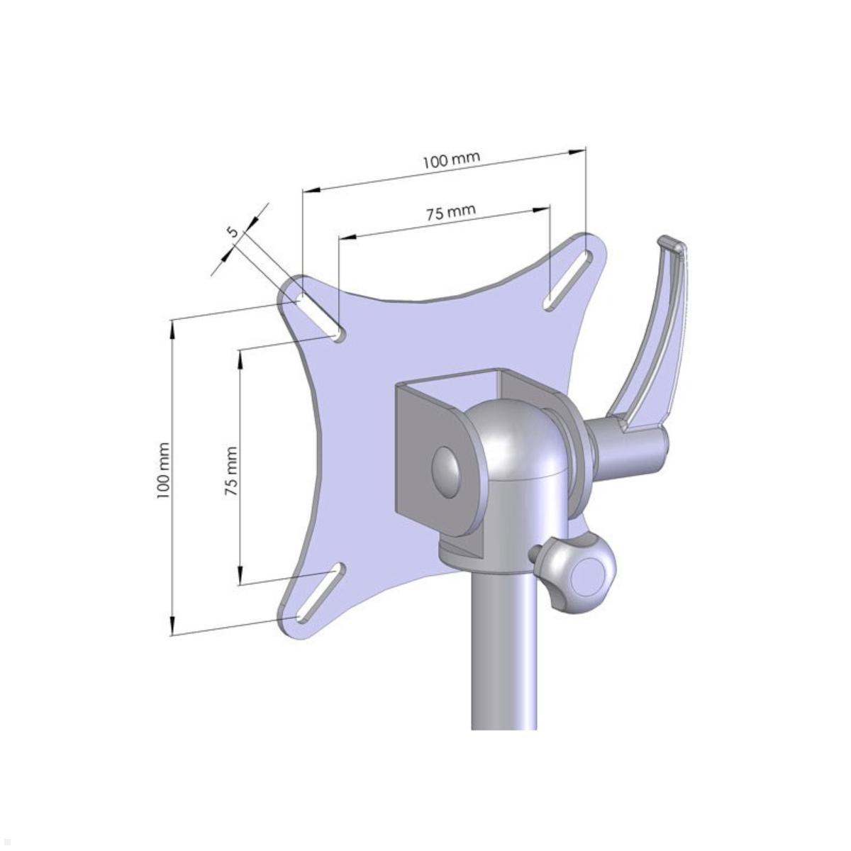 MonLines MTH226G Para 3+3 Monitor Tischhalter Einbau bis 32 Zoll, grau, Zeichnung VESA Aufnahme