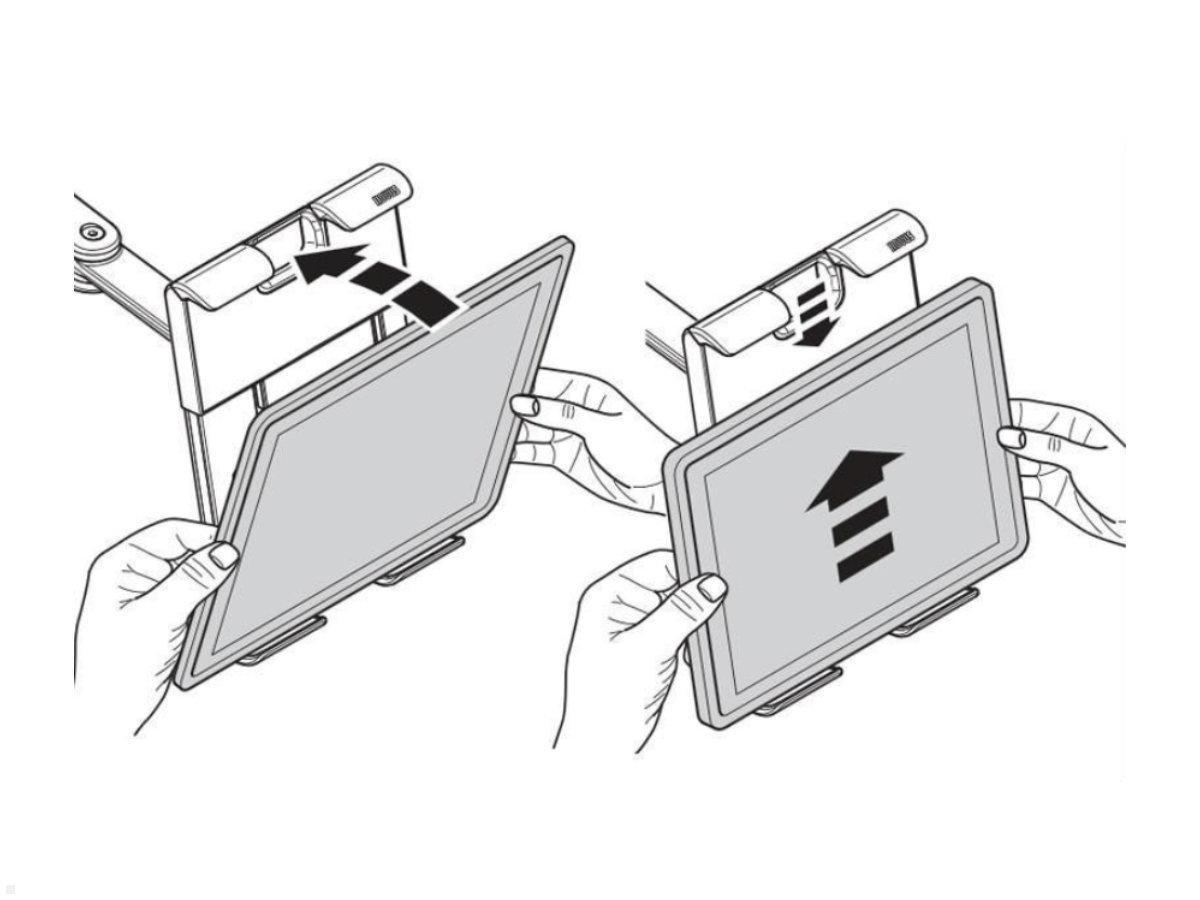 Novus MY tab arm PM Tablethalterung für Aluprofil, schwenkbar, Einlegen Tablet