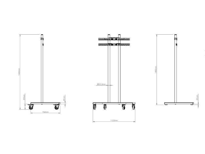 B-Tech BT8503 Trolley / Monitorständer höhe