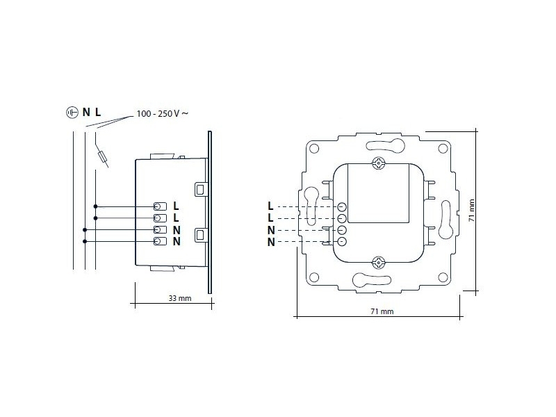 smart things Zubehör sCharge Unterputz Netzteil für sDock microUSB-Anschluss, Maße