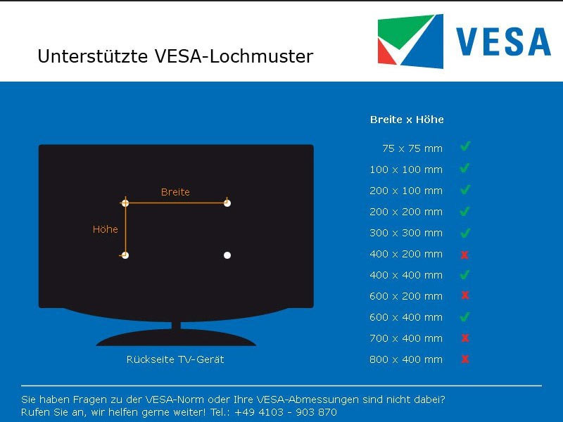 Erard CLIFF 600T neigbare VESA Halterung