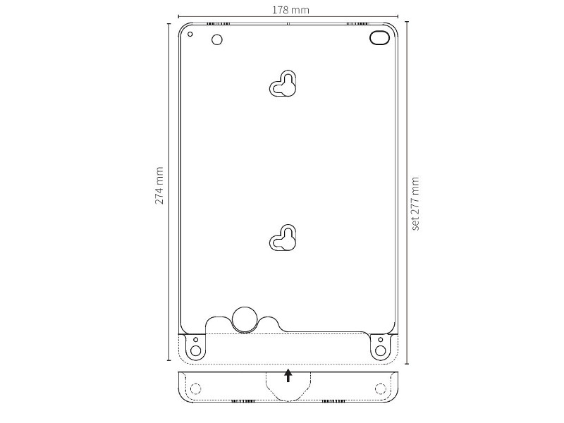 basalte Eve Wandhalterung iPad Pro 10.5, rund, silber Maße