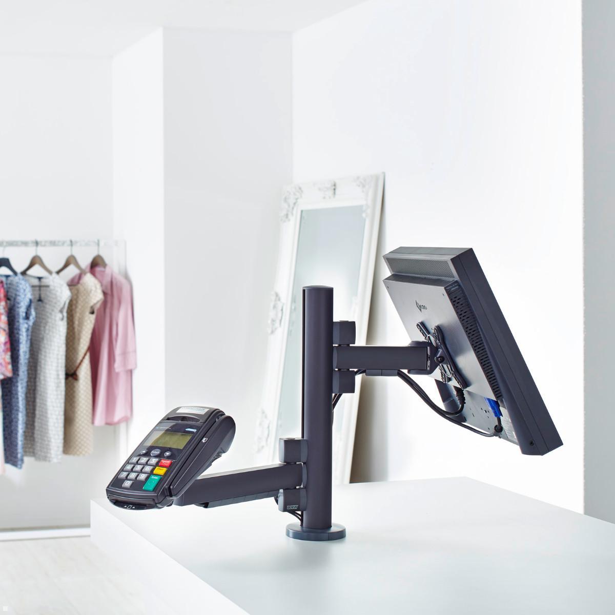 Novus POS Arm M 155 Monitorhalter (852+2209+000), silber, Anwendungsbeispiel