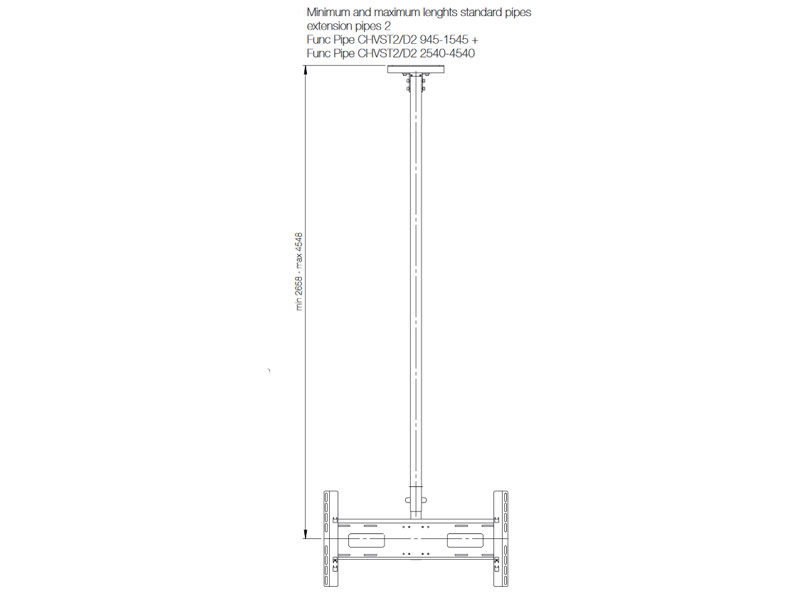 SMS Verlängerung für Func CHVST2/D2 2540-4540mm Zeichnung