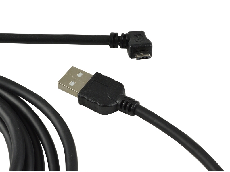 TecLines TUC002B USB Kabel 2m von Micro-B-Stecker 90° gewinkelt auf Typ A Stecker