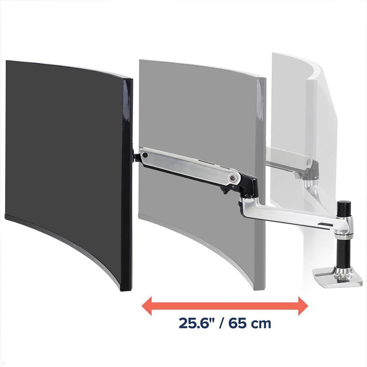 Ergotron LX Arm Monitor Tischhalterung für USM Tische (46-242-027), Reichweite