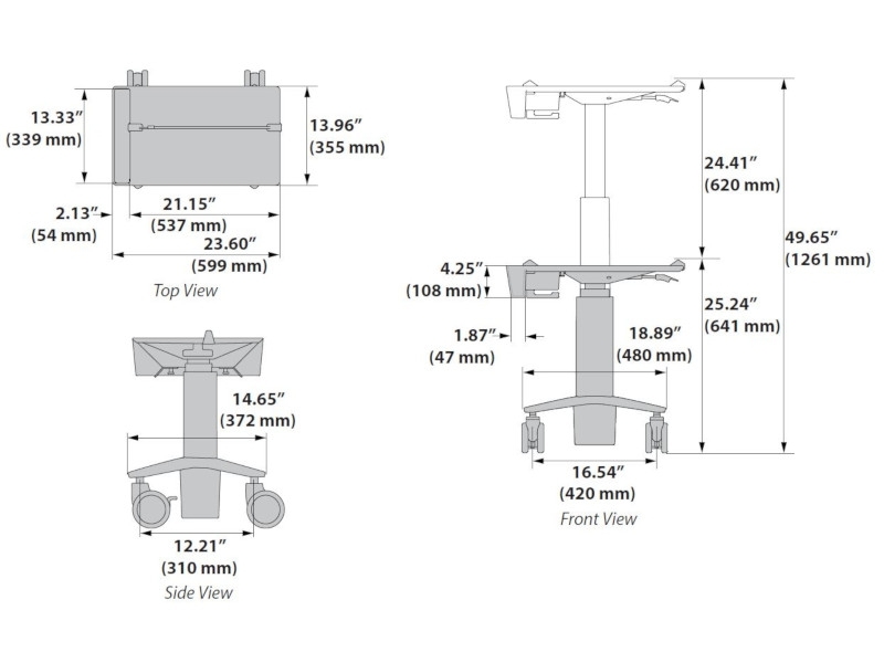 Ergotron CareFit™ Slim Laptopwagen (C50-1100-0) technische Details