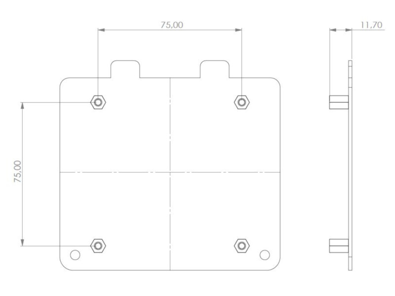 MonLines V002S VESA Adapter für Samsung S24C750P und S27C750P Zeichnung