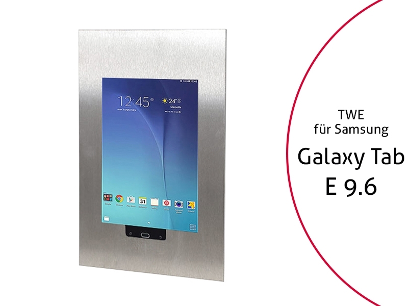 TabLines TWE028E Tablet Wandeinbau für Samsung Tab E 9.6 HB, Edelstahl