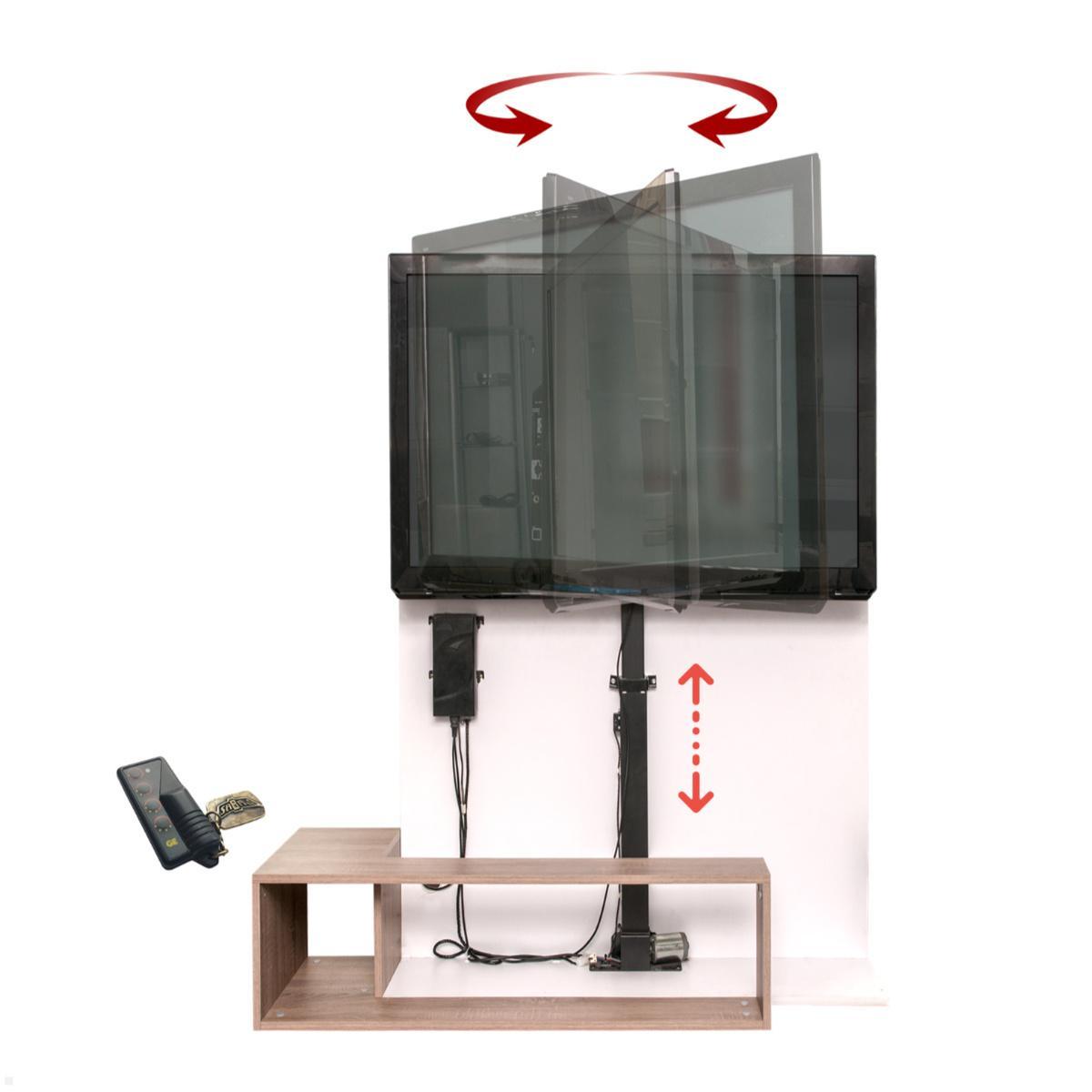 MonLines MLS012BSV Einbau TV Lift bis 75 Zoll, drehbar 225L / 90R, 1045 mm Hub, schwenkbar