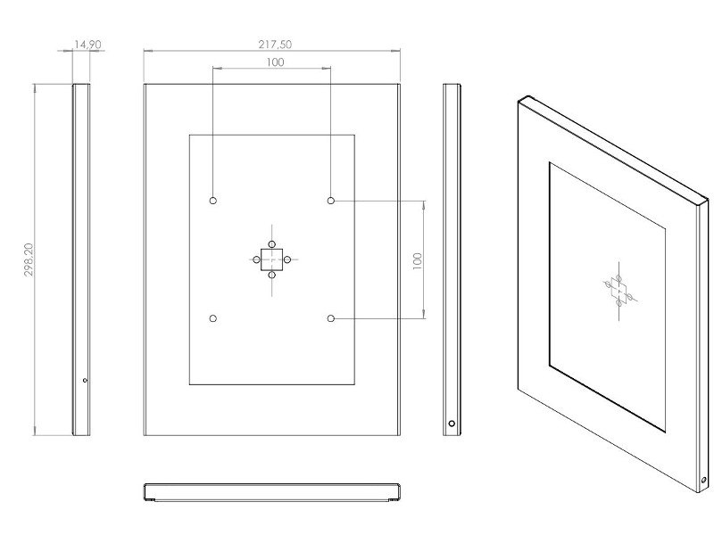 TabLines TSG053B Tablet Schutzgehäuse für Google Pixel C (2017) Zeichnung