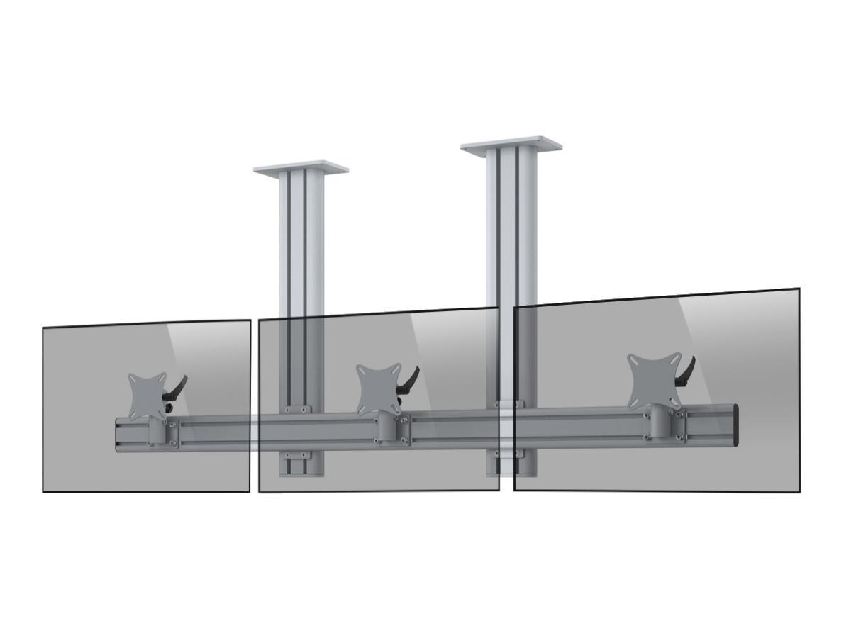 MonLines MDH205G Flat 3-fach Monitor Deckenhalter Alu 25-30 Zoll, grau