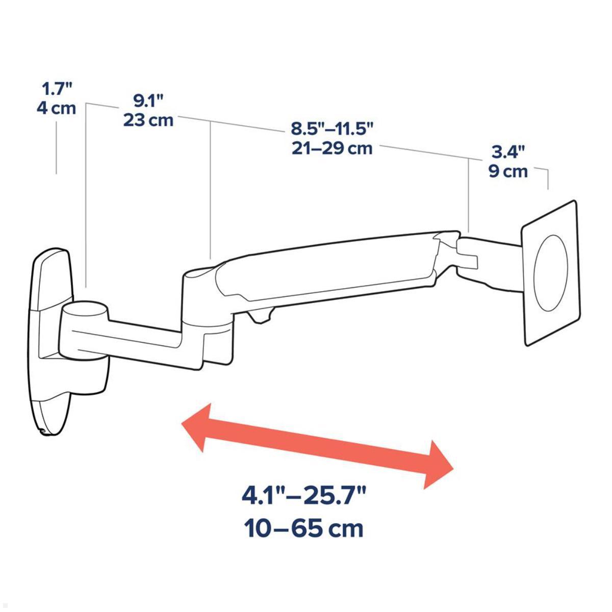 Ergotron LX Arm für Monitor Wandmontage, schwarz (45-243-224), Armlänge