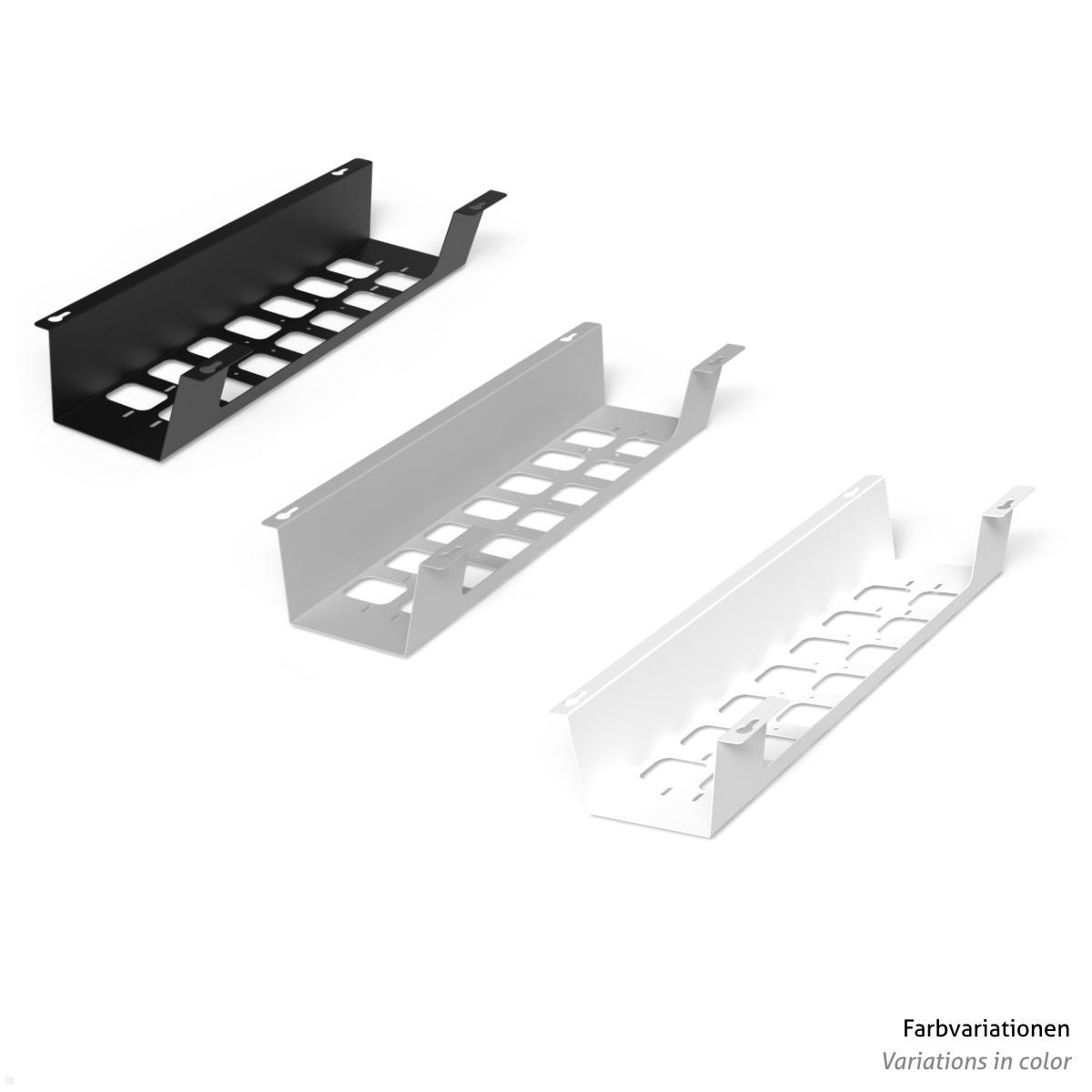 TecLines TKW002B Schreibtisch Kabelwanne horizontal 520 mm, schwarz Farbvariationen