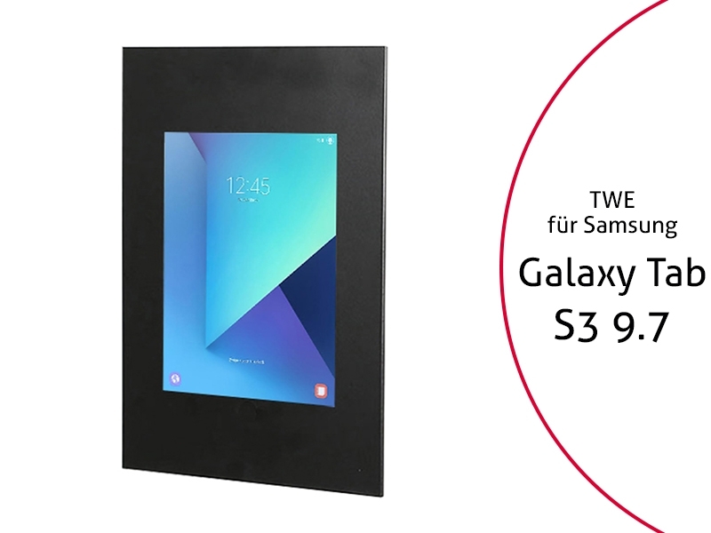 TabLines TWE038B Tablet Wandeinbau für Samsung Tab S3 9.7, schwarz