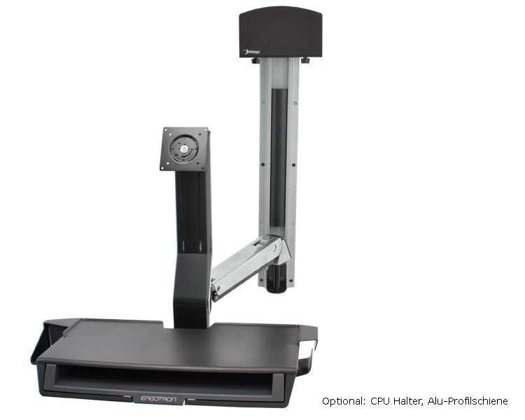 Ergotron 45-260-026 StyleView Sit-Stand Combo mit Ablagefläche ohne Monitor