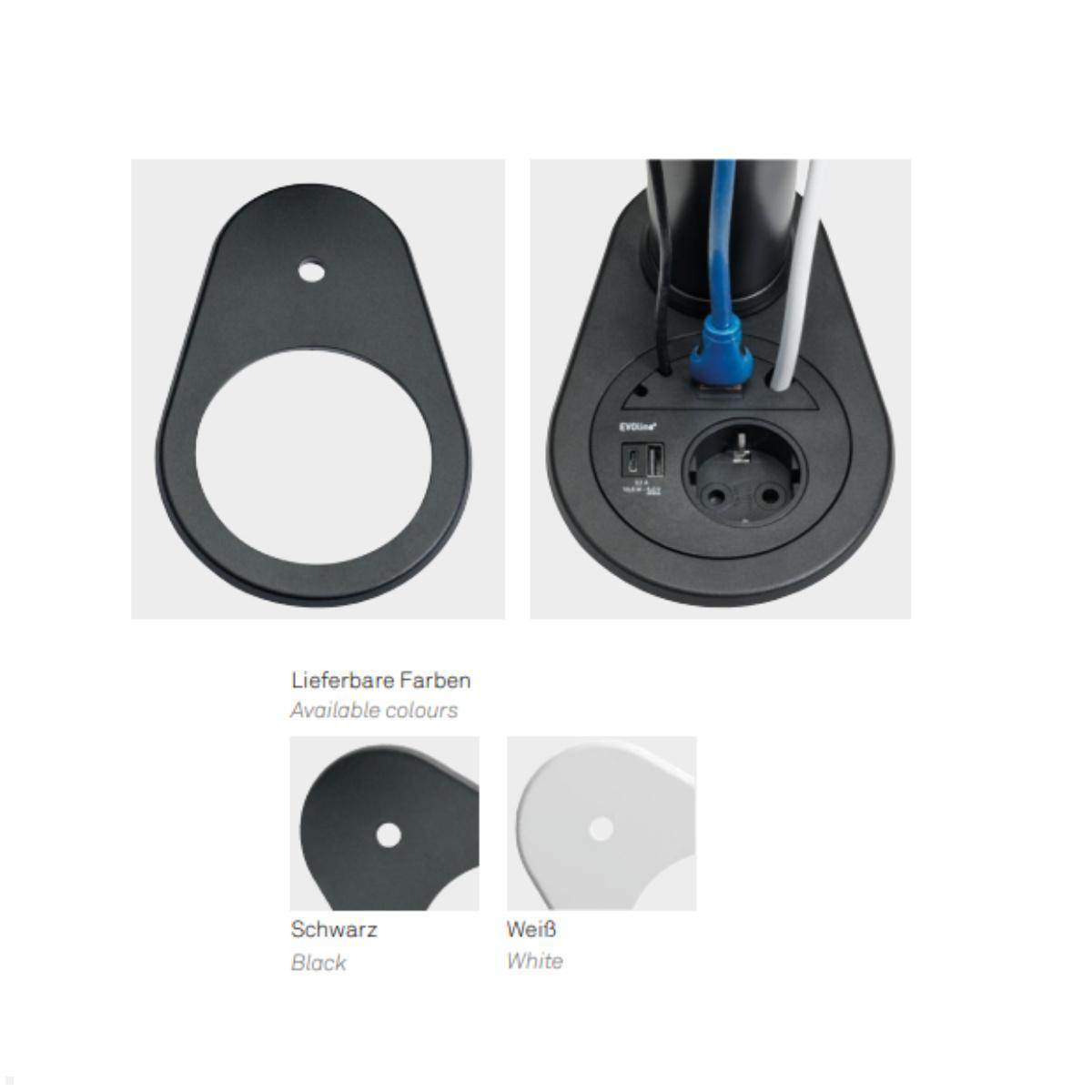 EVOline Circle80 Zubehör Monitorplatte - Verbindung einer Durchschraubbefestigung, optional in Schwarz erhältlich