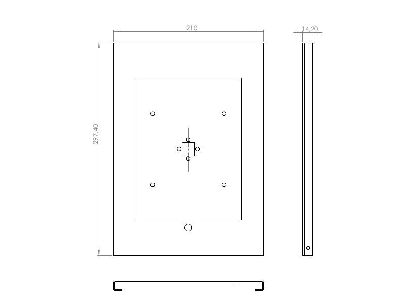 TabLines TSG055W Tablet Schutzgehäuse für Apple iPad 9.7 (2018), HB, Maße