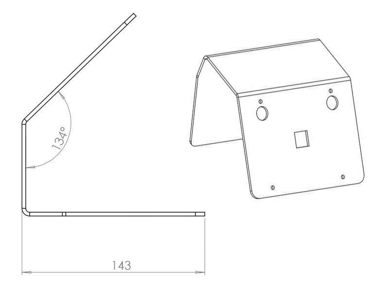 TabLines TWH002W Tablet Wandhalter Zeichnung