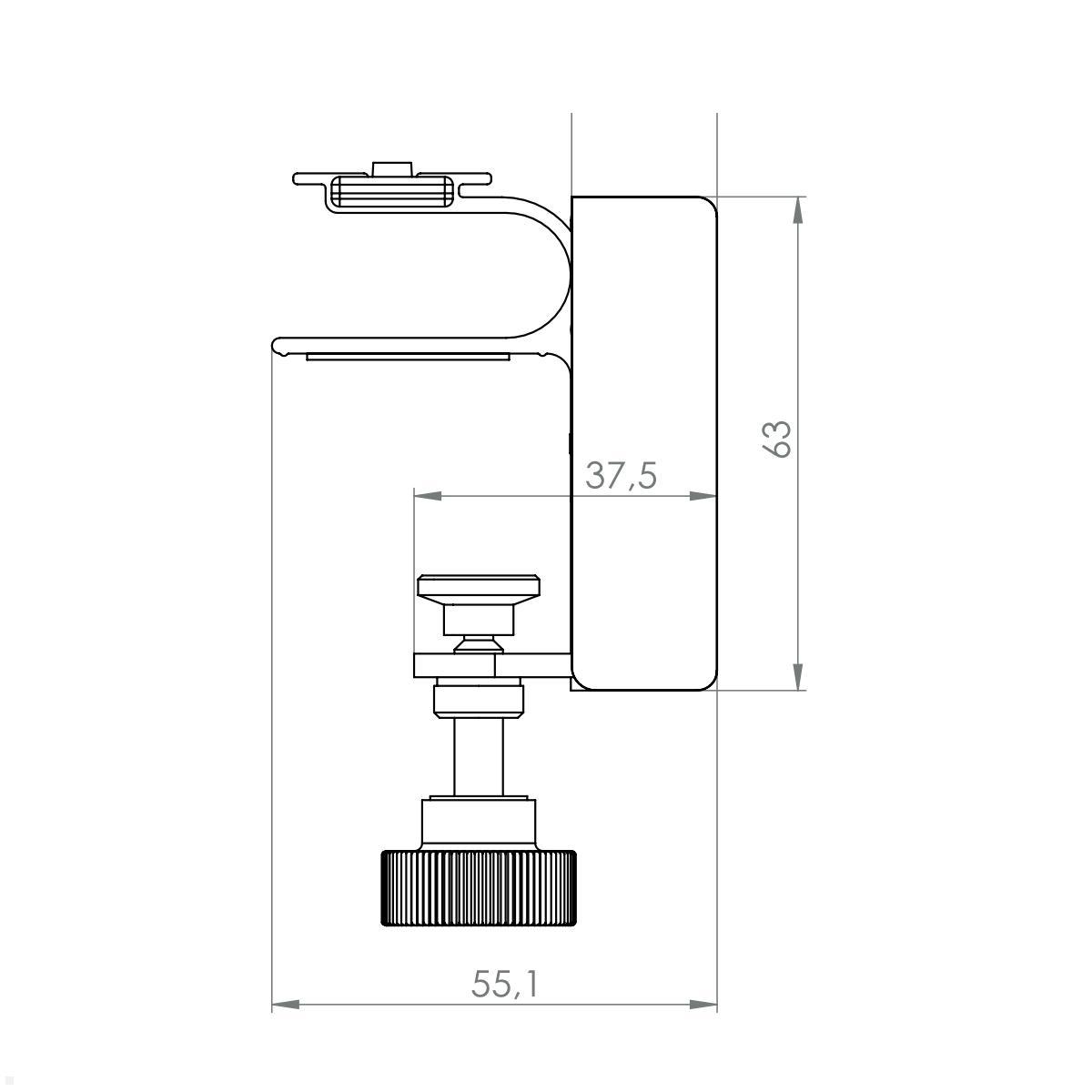 EVOline Zubehör Quicklock PRO 100 mm kurz technische Zeichnung