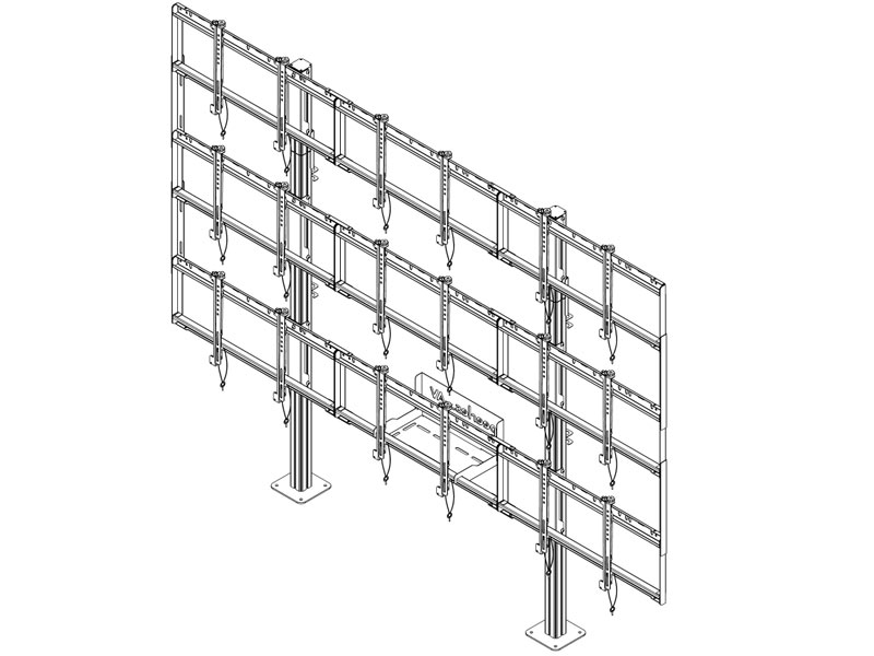 peerless Modulare Videowand-Standhalterung DS-S555-3X3 Konstruktion