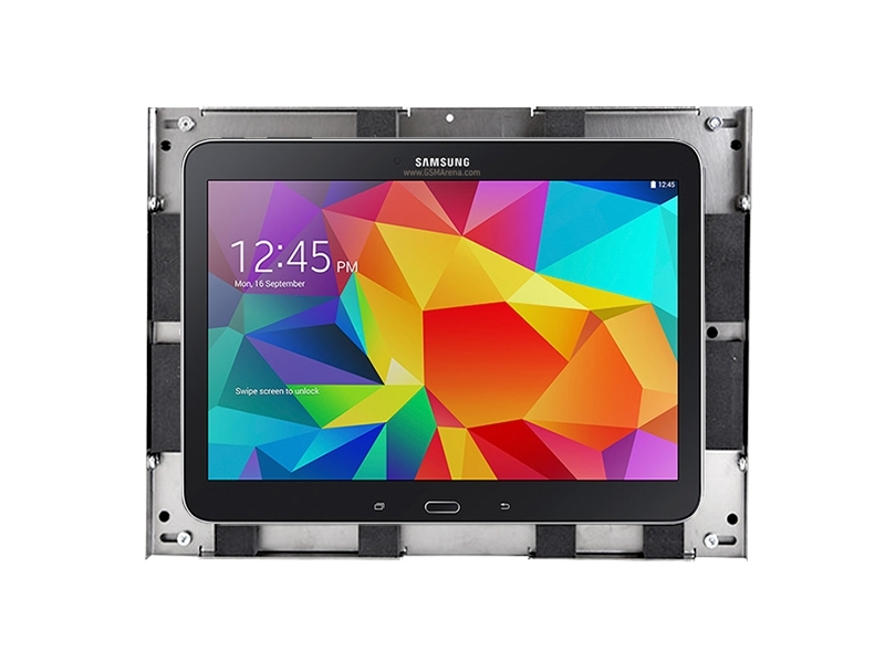 TabLines TWE006E Tablet Wandeinbau für Samsung Tab 4 10.1 HB, Edelstahl Ansicht ohne Rahmen