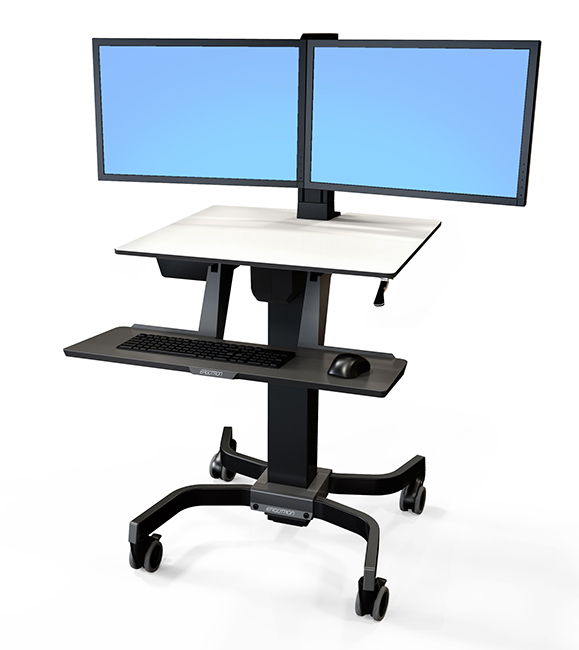 Ergotron WorkFit-C 24-214-085 Steh-Sitz-Arbeitsplatz Doppelmonitor