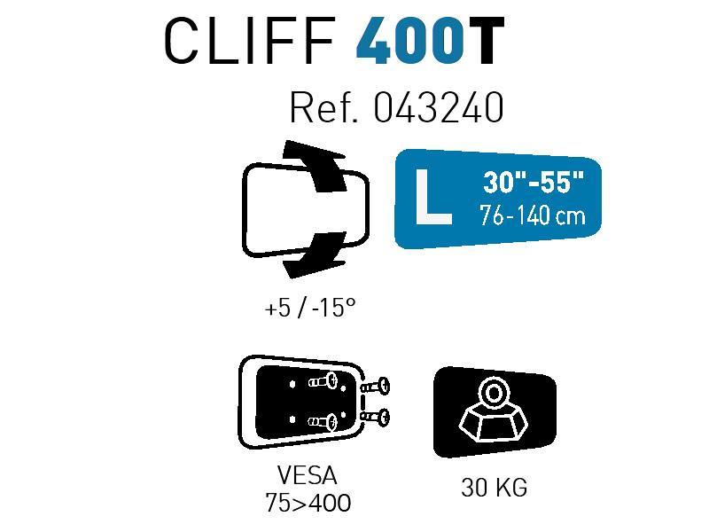 Erard CLIFF 400T neigbare Flachbildschirm Wandhalterung 30‘‘-55“ Features