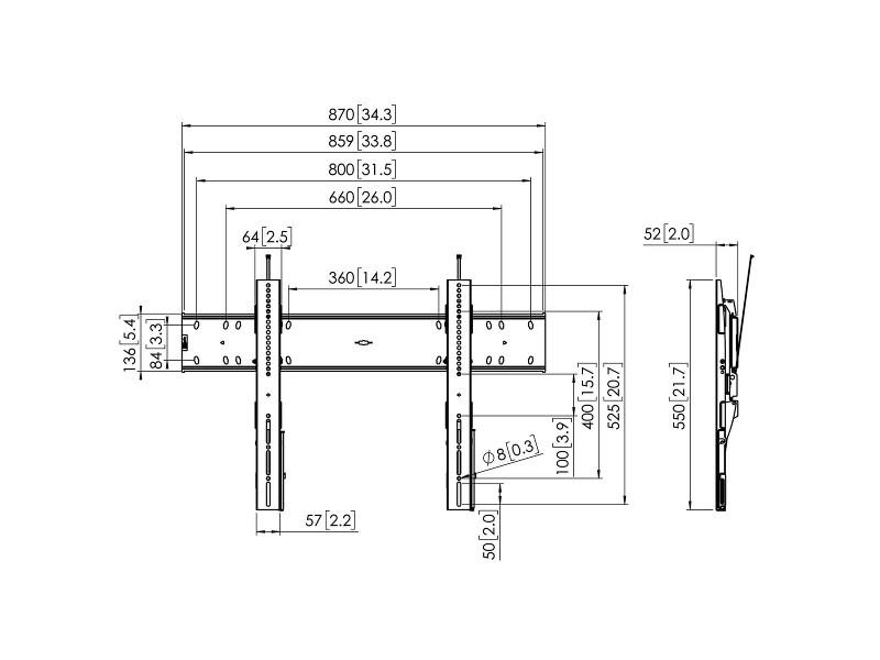 Vogels PFW 6810 neigbarer Monitor Wandhalter 80 Zoll Maße