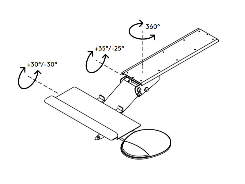 Dataflex Addit flexible Tastatur- und Mausablage 97513