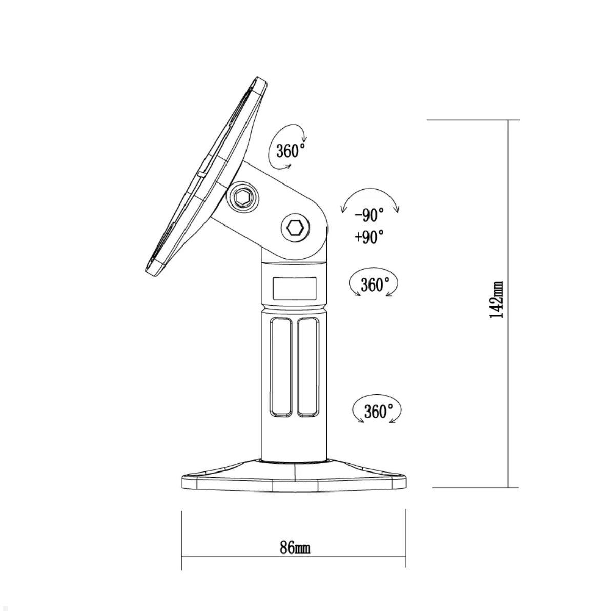 Neomounts SPEAKER-W100 Lautsprecherhalter für Wand/Decke, Skizze