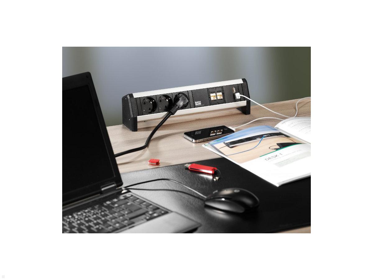 Bachmann DESK 1, 2x Steckdose, 1 USB C Charger 60W (902.0813), Anwendung ähnlich