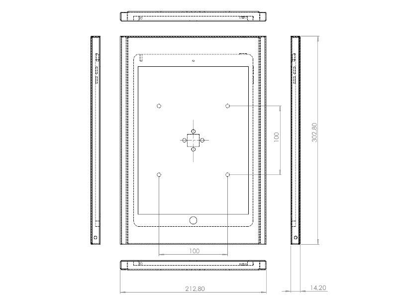 TabLines TSG046W Tablet Schutzgehäuse für Apple iPad Pro 10,5Zoll, HB, weiß Maße