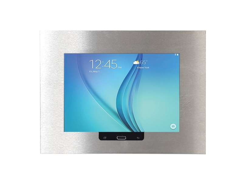 TabLines TWE011E Tablet Wandeinbau für Samsung Tab A 9.7, Edelstahl im Querformat