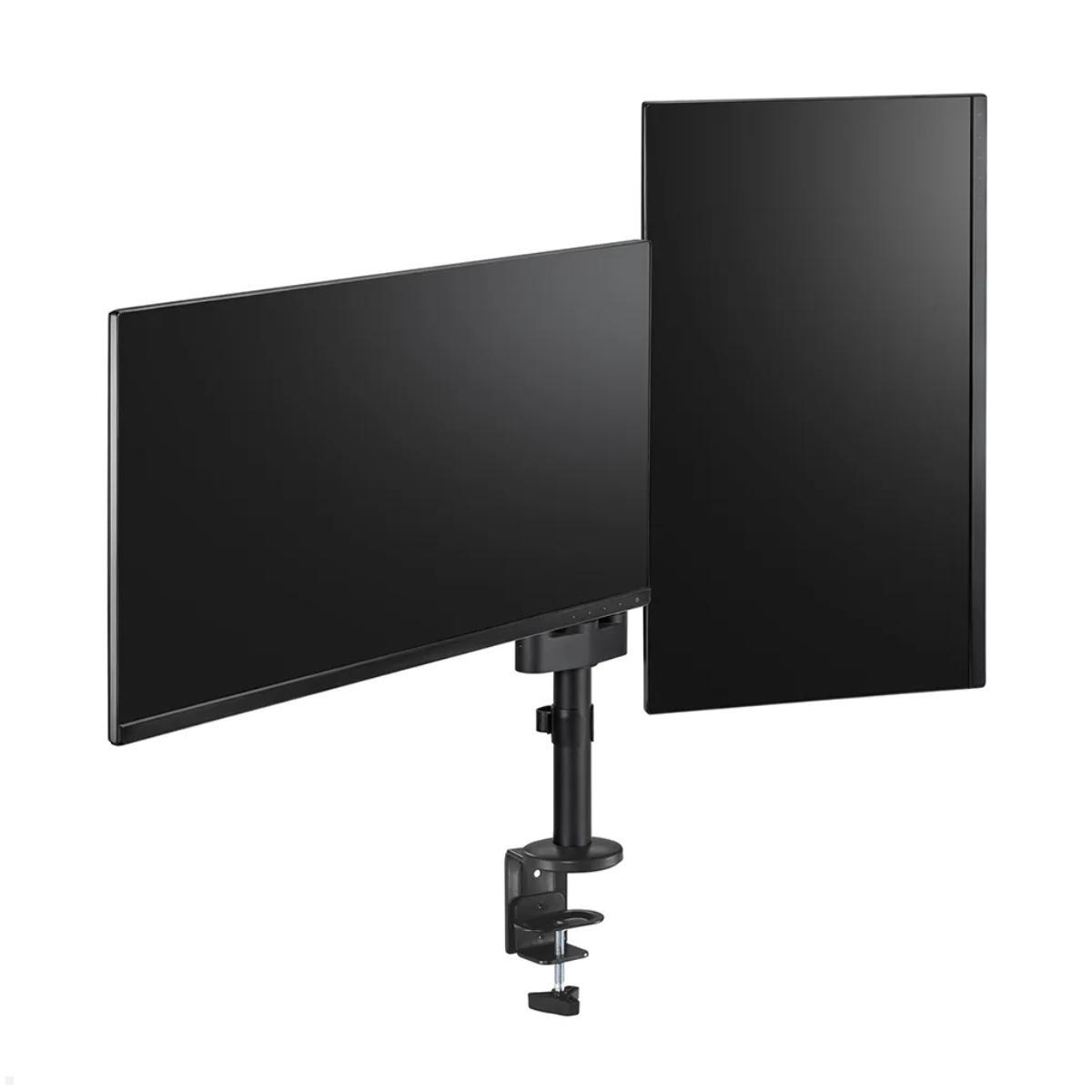 Neomounts DS60-425BL2 Monitorhalter für 2 Monitore nebeneinander bis 27 Zoll, schwarz, Einstellmöglichkeit