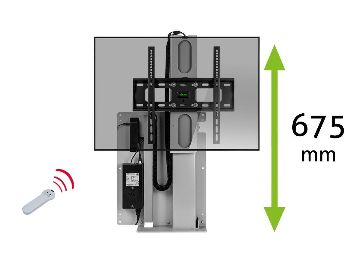 MonLines MLS675S TV Lift Standfuß elektrisch, 675mm, silber