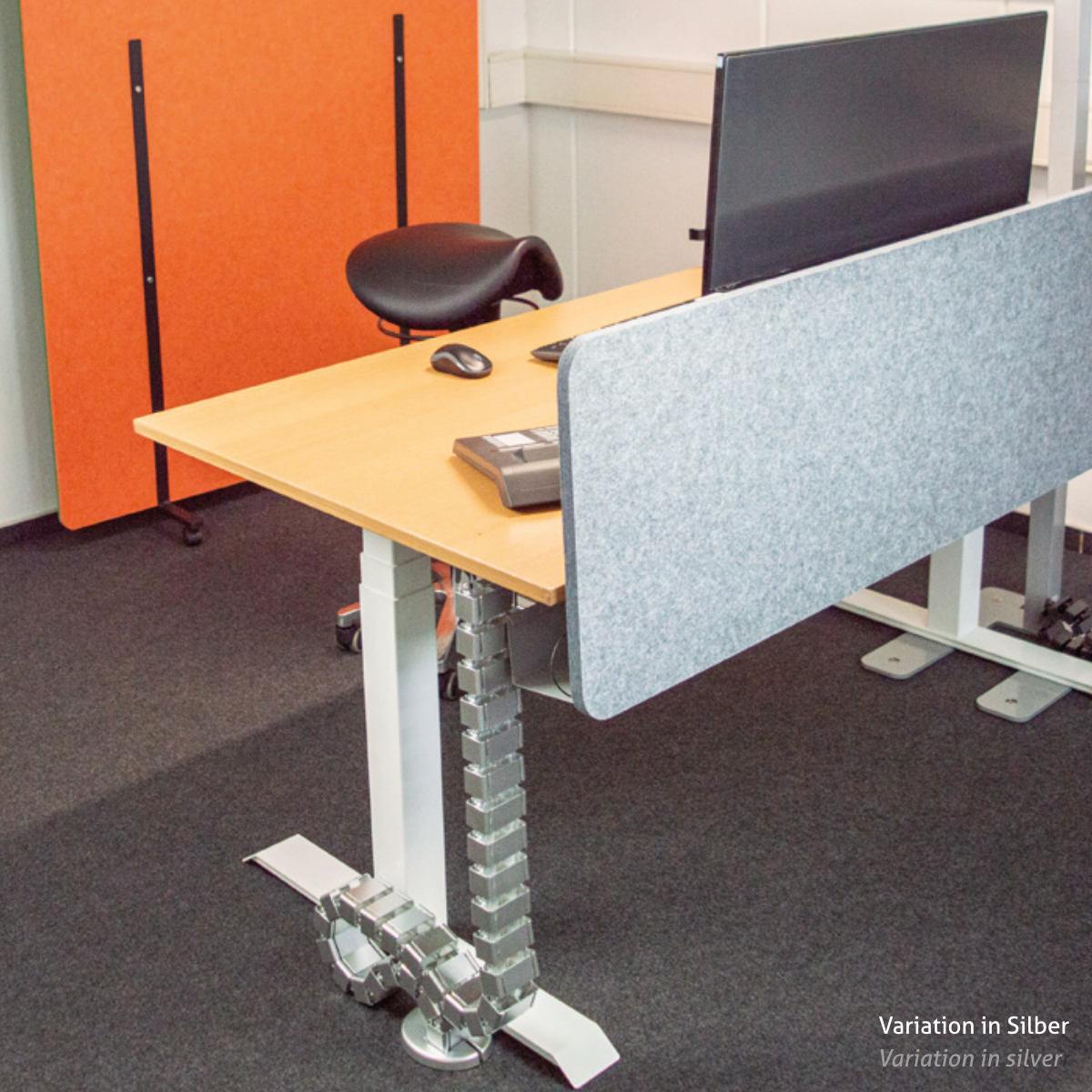 TecLines TKF001B Kabelführung für Steh-Sitz Tisch 128,5 cm, schwarz Anwendung Office