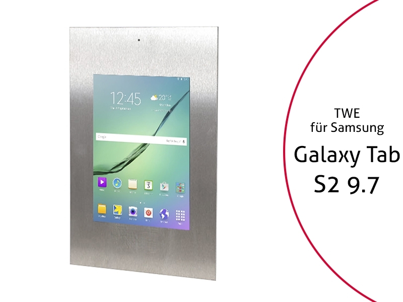 TabLines TWE020E Tablet Wandeinbau für Samsung Tab S2 9.7 DS, Edelstahl