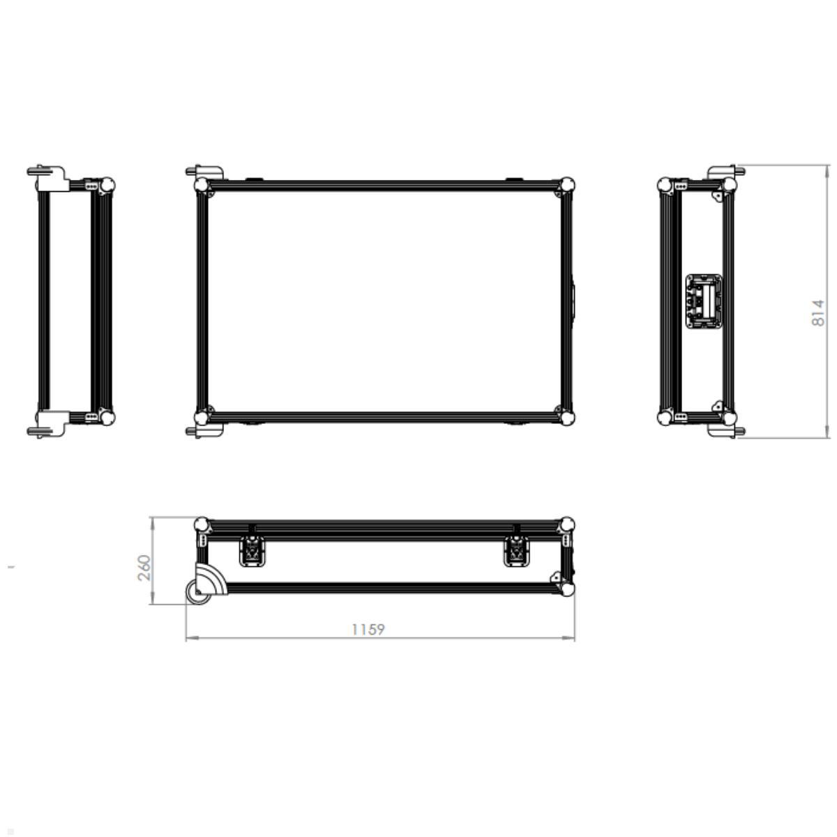 SMS Messekit mobiler Monitorständer Icon FM MT 1800 (2-teilig) + Transportcase, Skizze