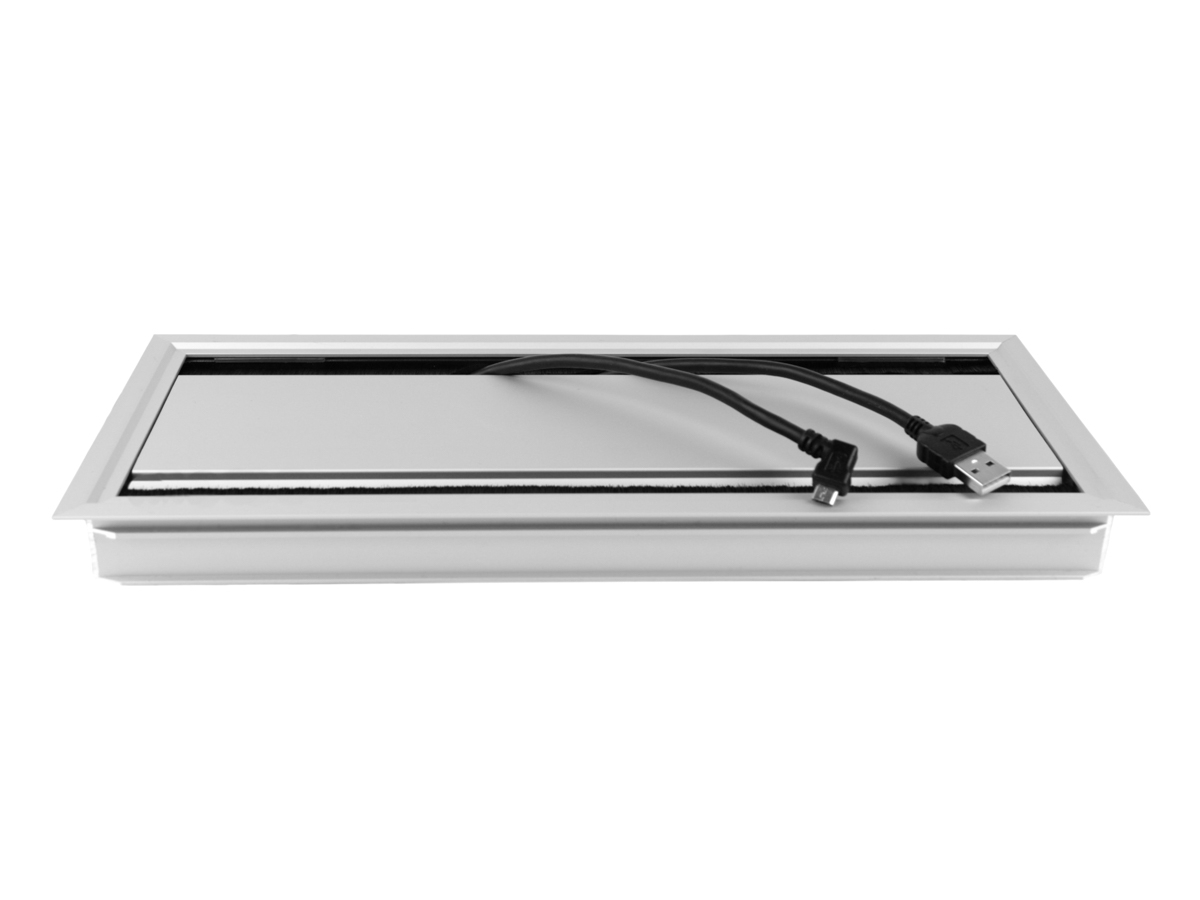 TecLines TKD009E Tisch Kabeldurchführung 135x320mm, Alu eloxiert Anwendungsbeispiel