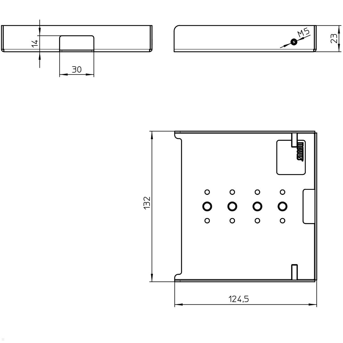 Novus POS Halterung für Drucker Epson TM-M30 (851+0035+066), technische Zeichnung