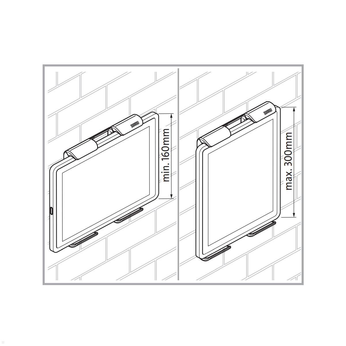 Novus MY tab + cross flache Tablet Wandhalterung (911+3005+003), Maße Tablet