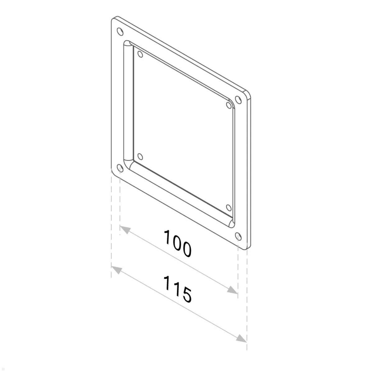 Neomounts FPMA-VESA100 VESA-Adapter von 75x75 auf 100x100mm technische Zeichnung