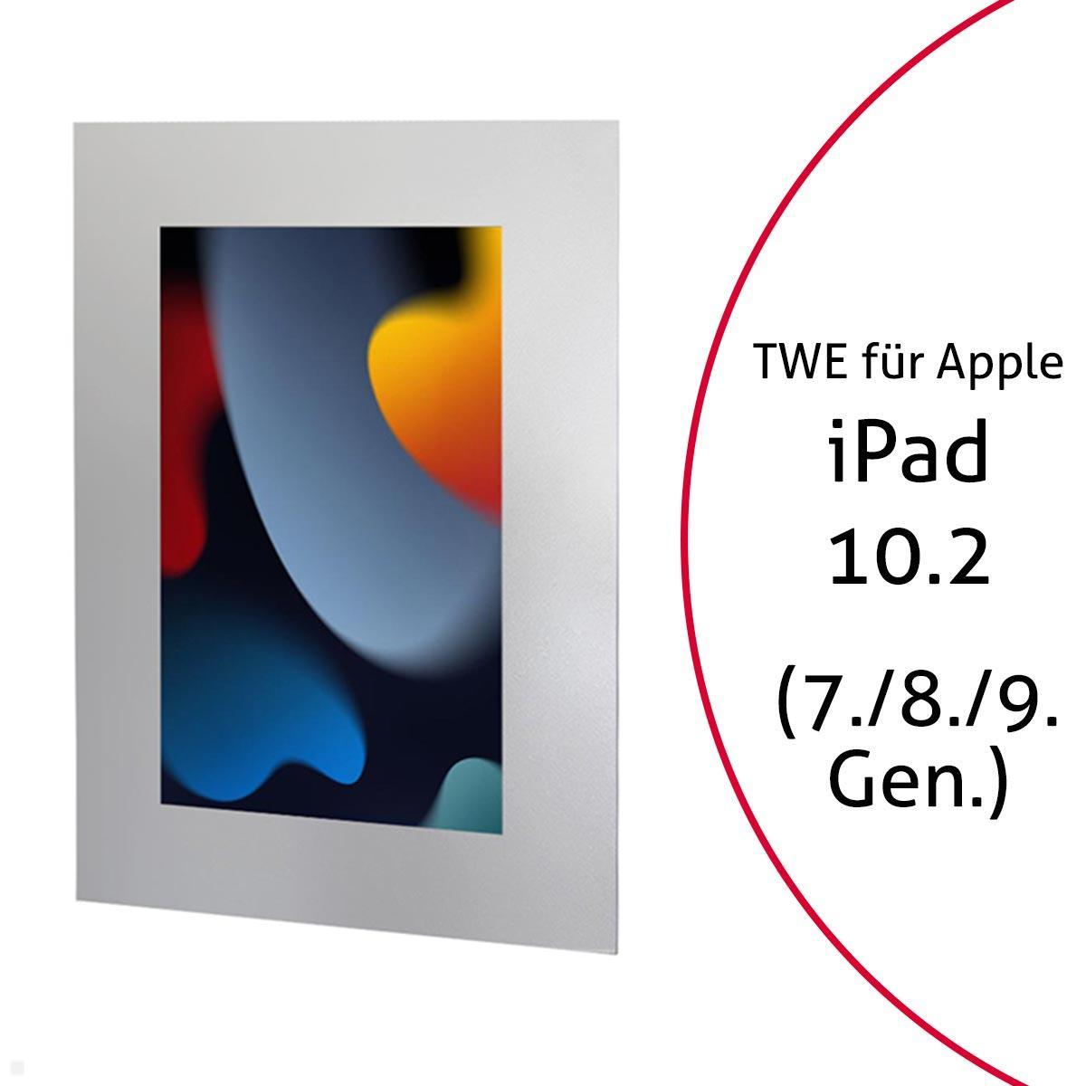 TabLines TWE087S Tablet Wandeinbau für Apple iPad 10.2 (7./8./9. Gen.), silber