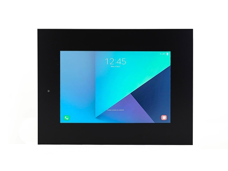 TabLines TWE041B Tablet Wandeinbau für Samsung Tab S3 9.7 DS, schwarz Glastrückseite